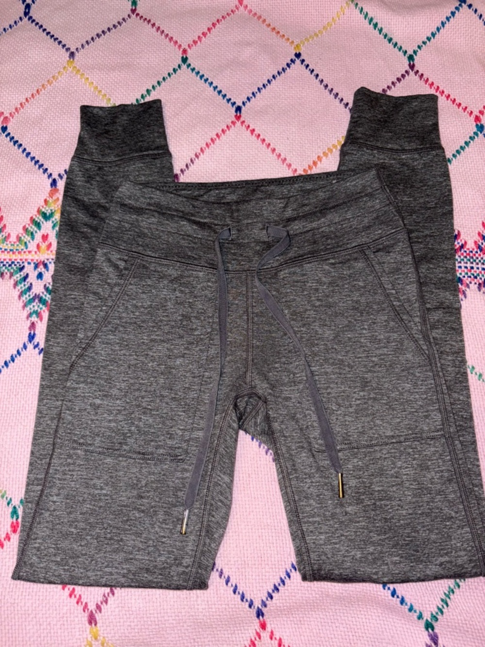 aerie OFFLINE Warm Up Heather Charcoal Gray Drawstring Leggings Women’s XS